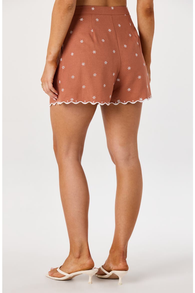 Justina Embroidered Shorts, Alternate, color, SIENNA