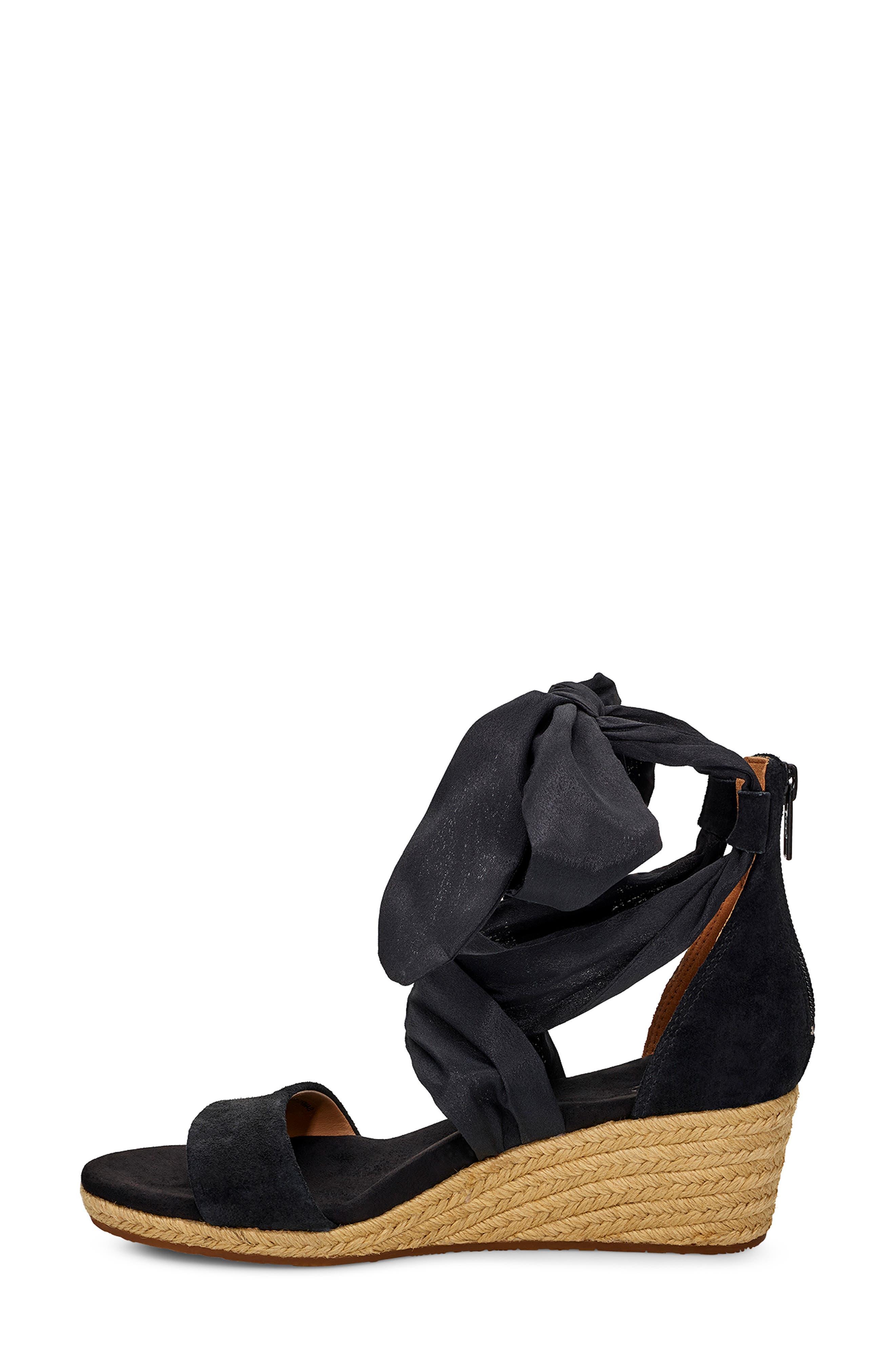 UGG<sup>®</sup> Trina Ribbon Tie Wedge Sandal, Alternate, color, 