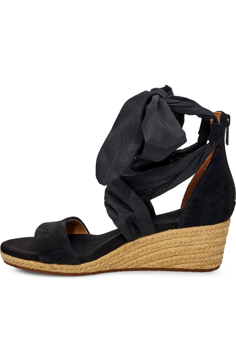 UGG<sup>®</sup> Trina Ribbon Tie Wedge Sandal, Alternate, color,