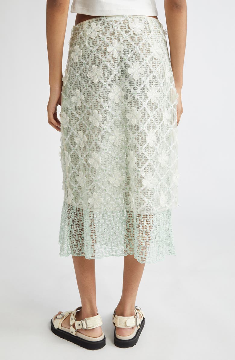 Siedrés Lunies Floral Appliqué Sheer Lace Midi Skirt, Alternate, color,