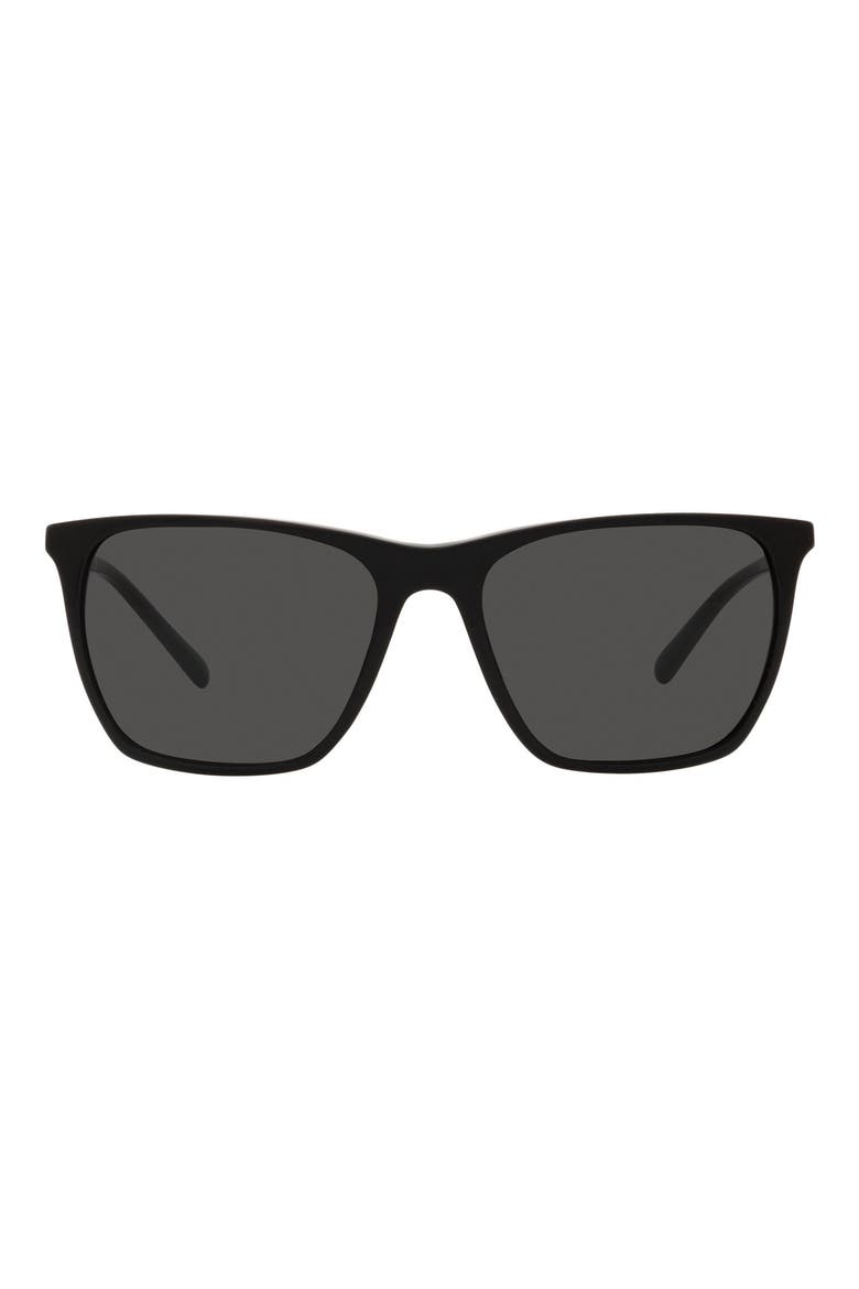 56mm Square Sunglasses, Main, color, BLACK/ GREY