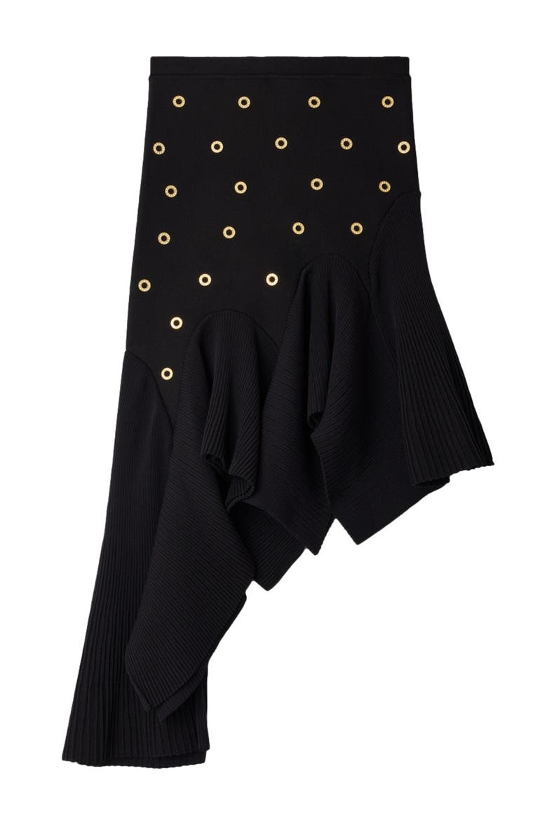 Studded knit skirt, Alternate, color, Black