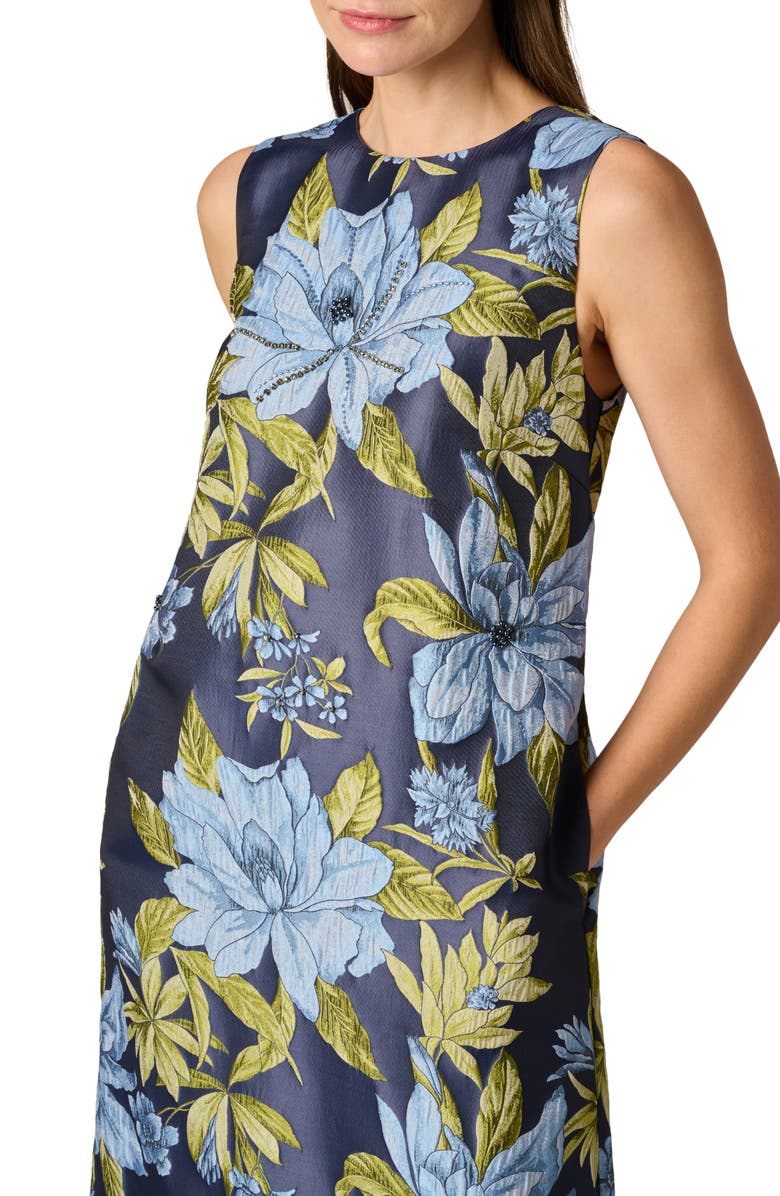 Aidan Mattox Floral Jacquard Trapeze Gown, Alternate, color,