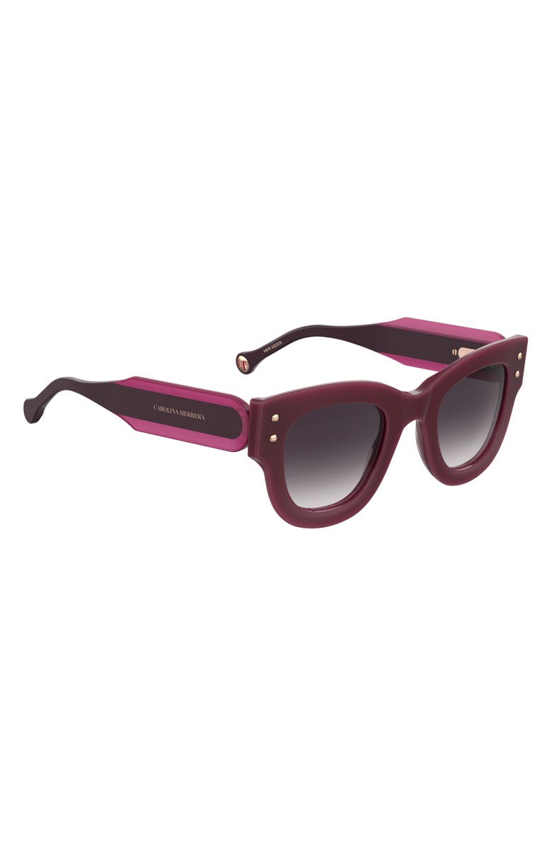 Carolina Herrera 47mm Square Sunglasses, Alternate, color, Cyclamen