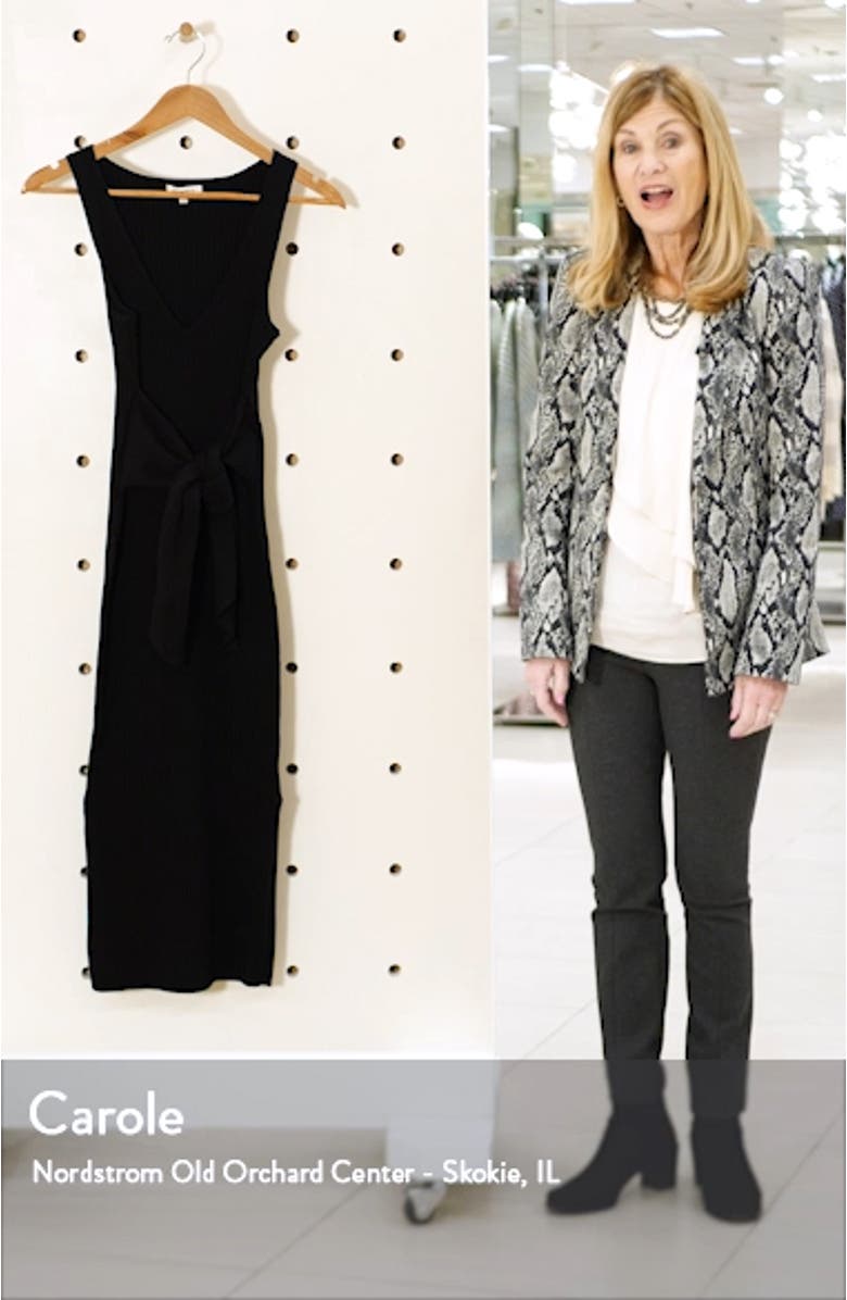 Rib Knit Tie Waist Midi Dress, sales video thumbnail
