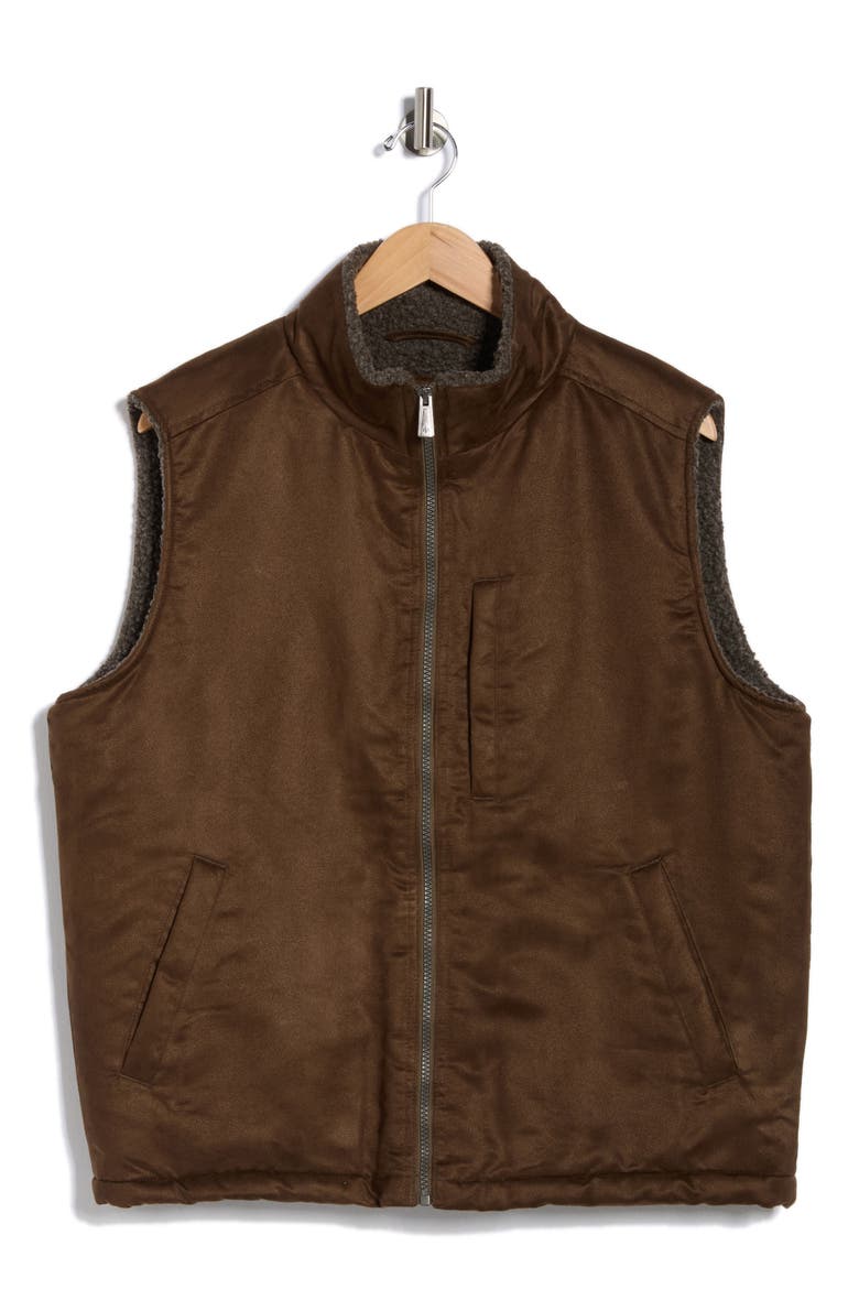 Edgewood Fleece Lined Faux Suede Vest, Alternate, color, TIMBER