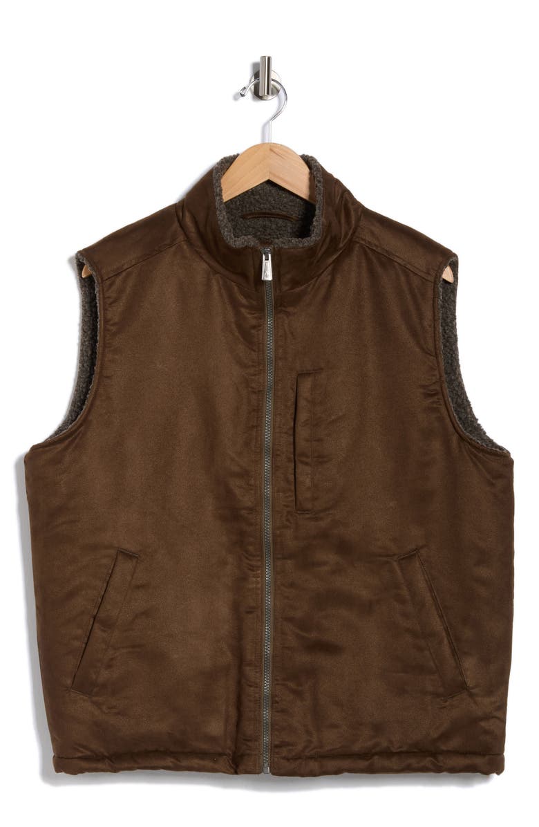 Rainforest Edgewood Fleece Lined Faux Suede Vest, Alternate, color, Timber