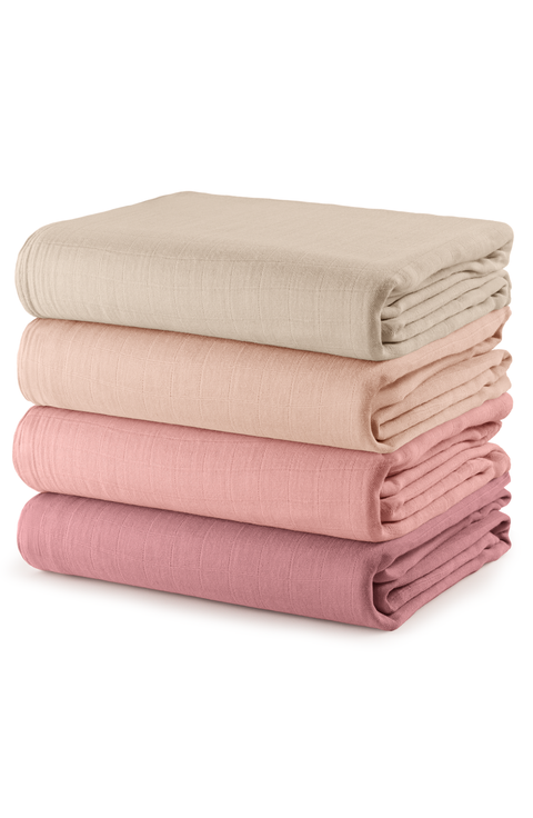 Muslin Swaddle Blankets, 4 Pack