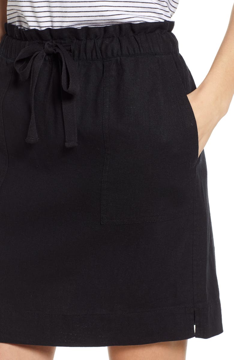 Caslon<sup>®</sup> Paperbag Waist Linen Blend Skirt, Alternate, color,