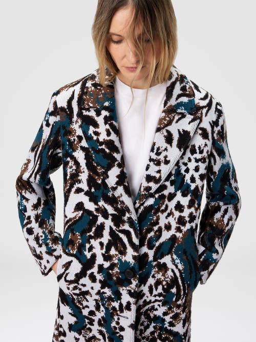 Missoni Long Single-breasted Coat With Animalier Pattern In Multi
