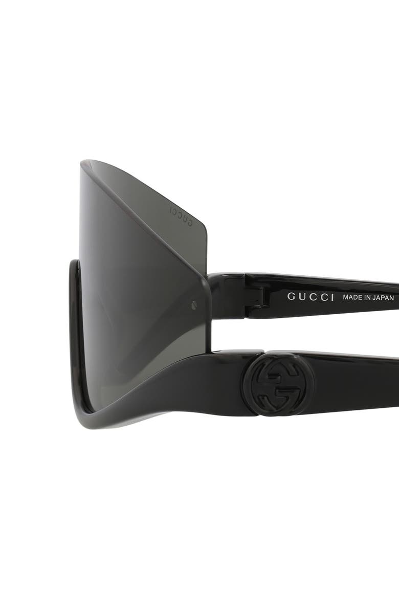 Gucci 99mm Shield Sunglasses, Alternate, color, Black Black Grey