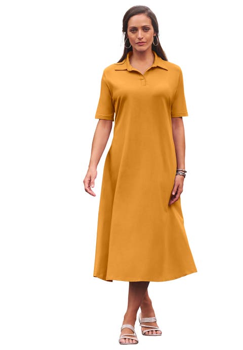 Notch Neck Midi Dress (Plus Available)