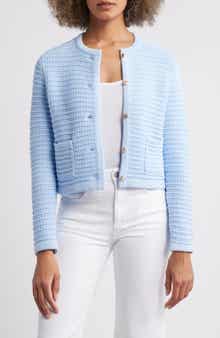 Caslon® Textured Pima Cotton Cardigan