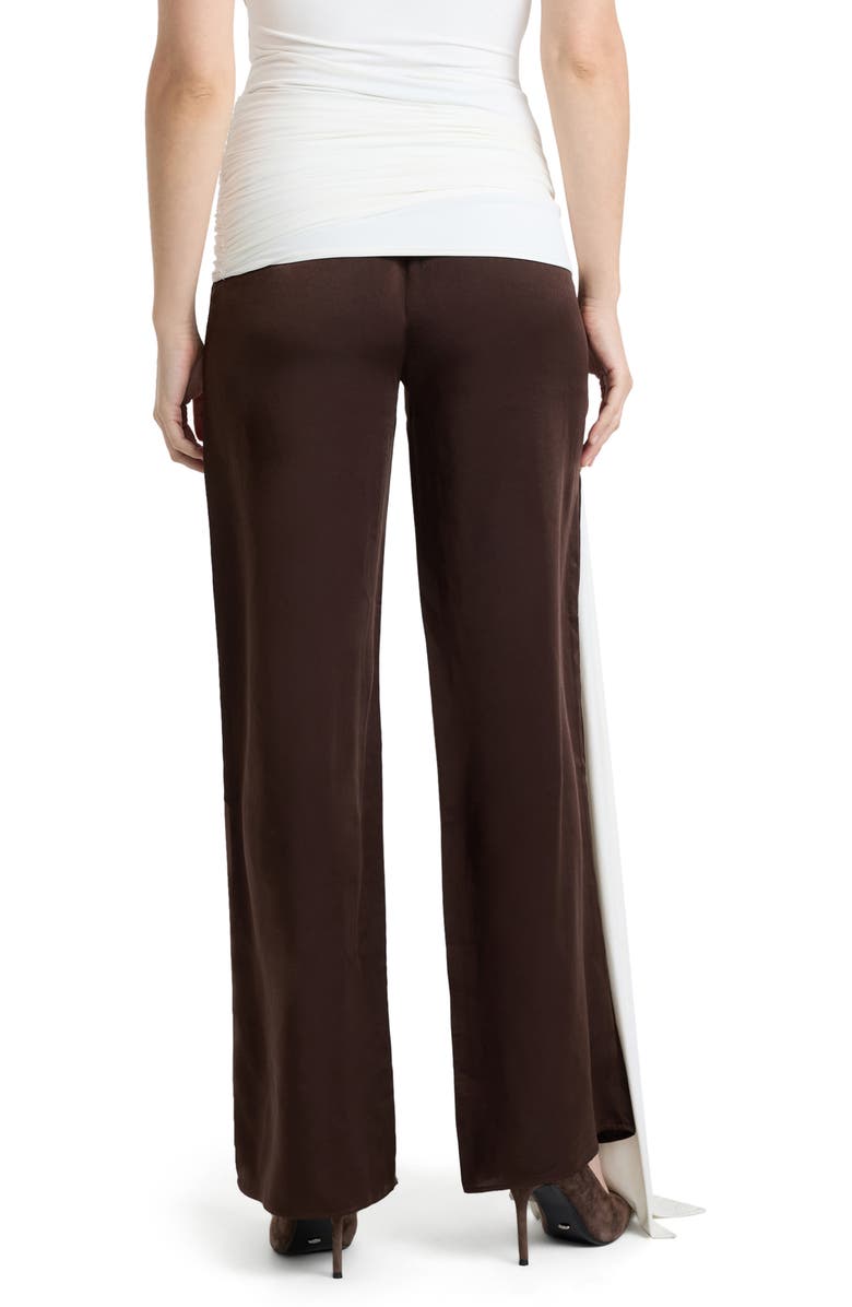 Bardot Devin Satin Ankle Wide Leg Pants, Alternate, color, Chocolate