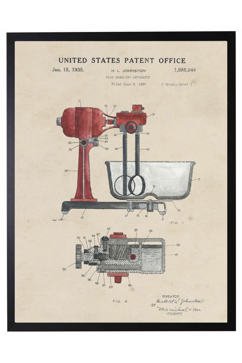 Kitchen Mixer Patent in Black Frame, Main, color, No Color