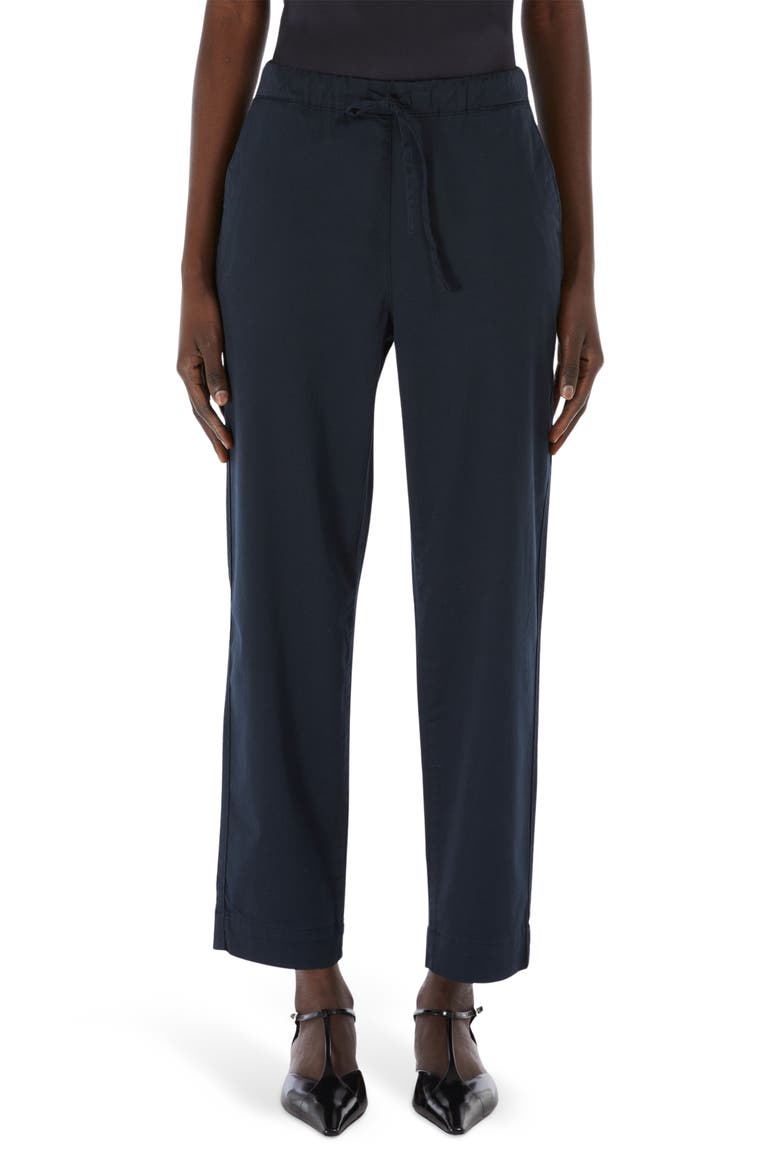 Mara Stretch Cotton Drawstring Ankle Pants, Main, color, NAVY