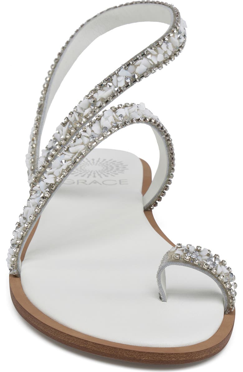 Grace Footwear Positano Crystal & Rhinestone Sandal, Alternate, color, White