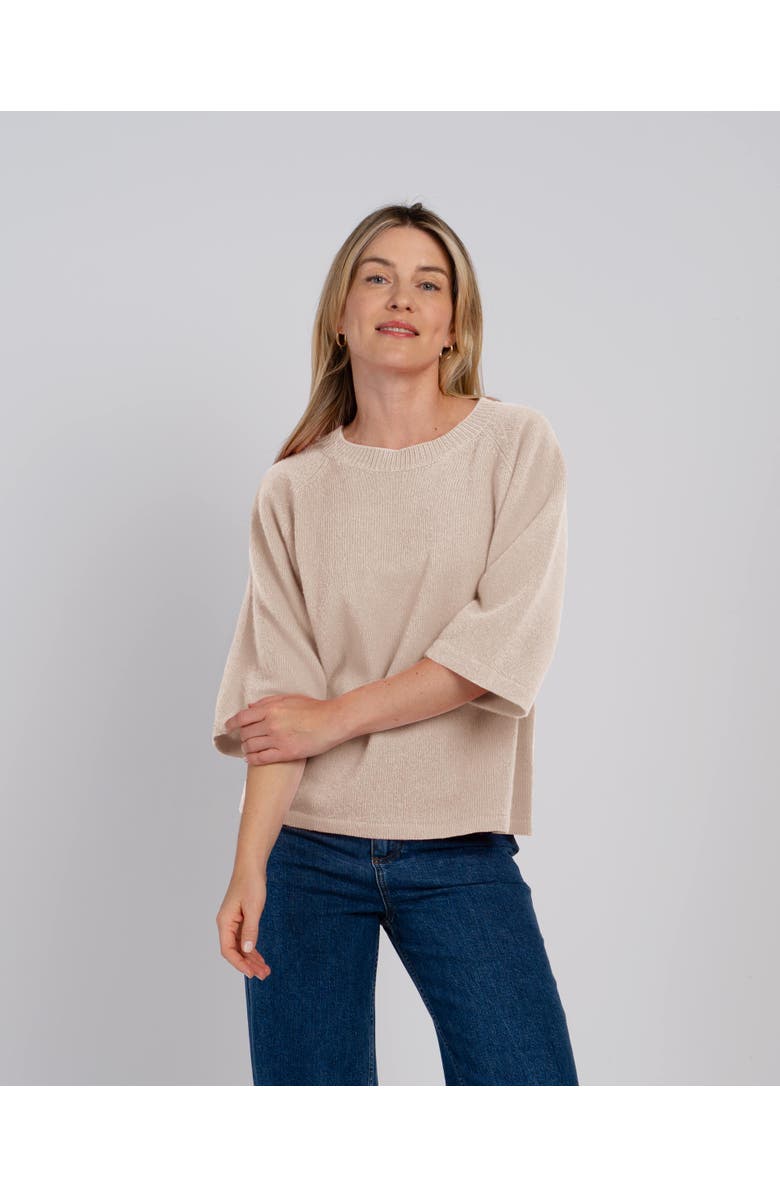Kettlewell Maisie 3/4 Sleeve Round Neck Sweater, Main, color, Champagne Marl