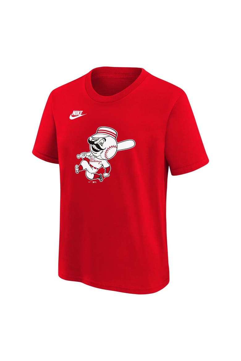 Youth Nike Red Cincinnati Reds Cooperstown Collection Team Logo T-Shirt, Alternate, color, Red