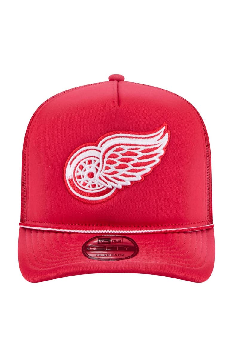 New Era Men's New Era Red Detroit Red Wings Faded A-Frame 9FIFTY Trucker Snapback Hat, Alternate, color, Red