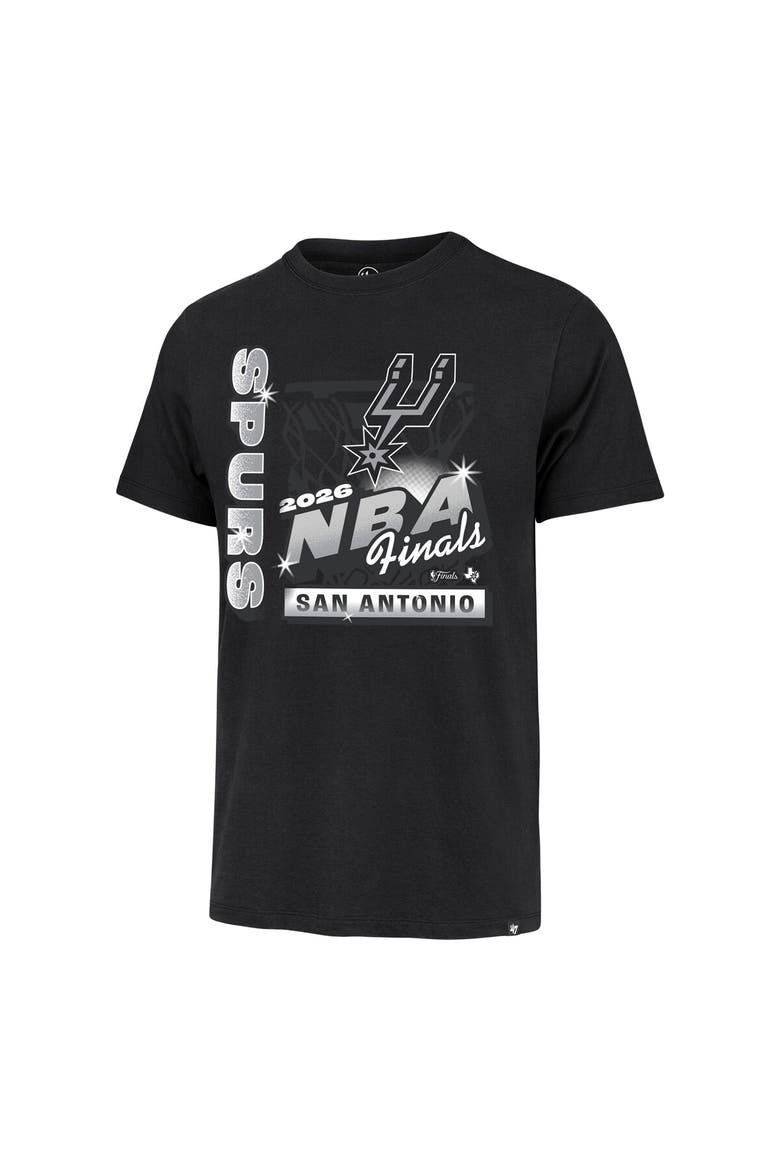 Men's '47 Black San Antonio Spurs 2026 NBA Finals ID Franklin T-Shirt, Alternate, color, Black