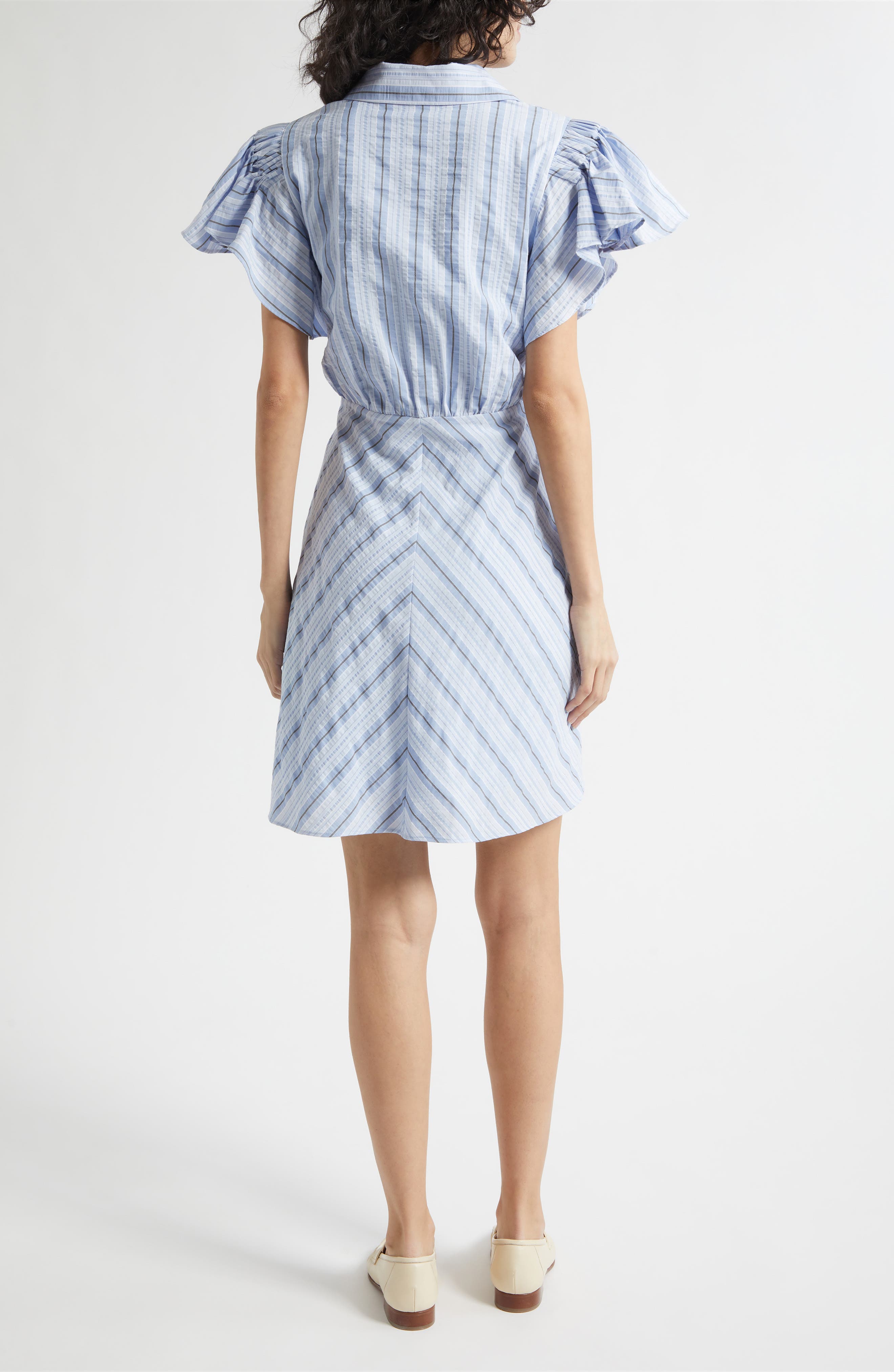Charmine Stripe Tie Waist Mini Shirtdress - image 2