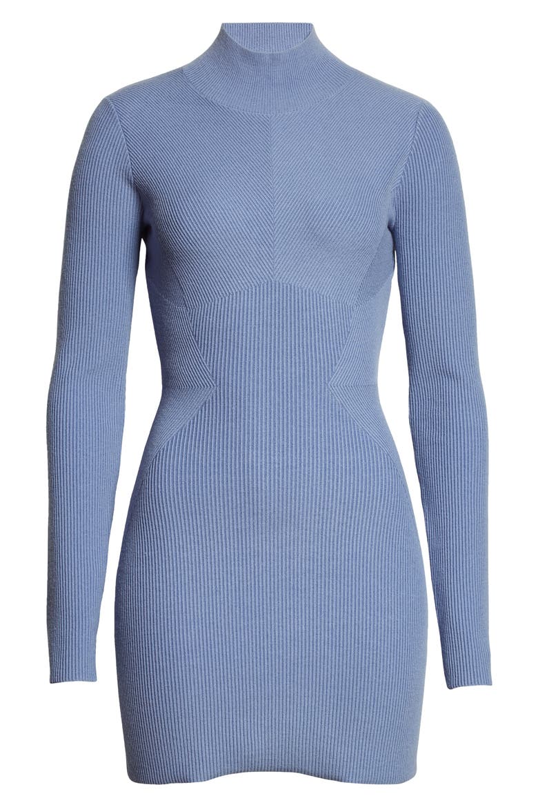 Minas Long Sleeve Merino Wool Blend Turtleneck Minidress, Alternate, color, CORNFLOWER BLUE