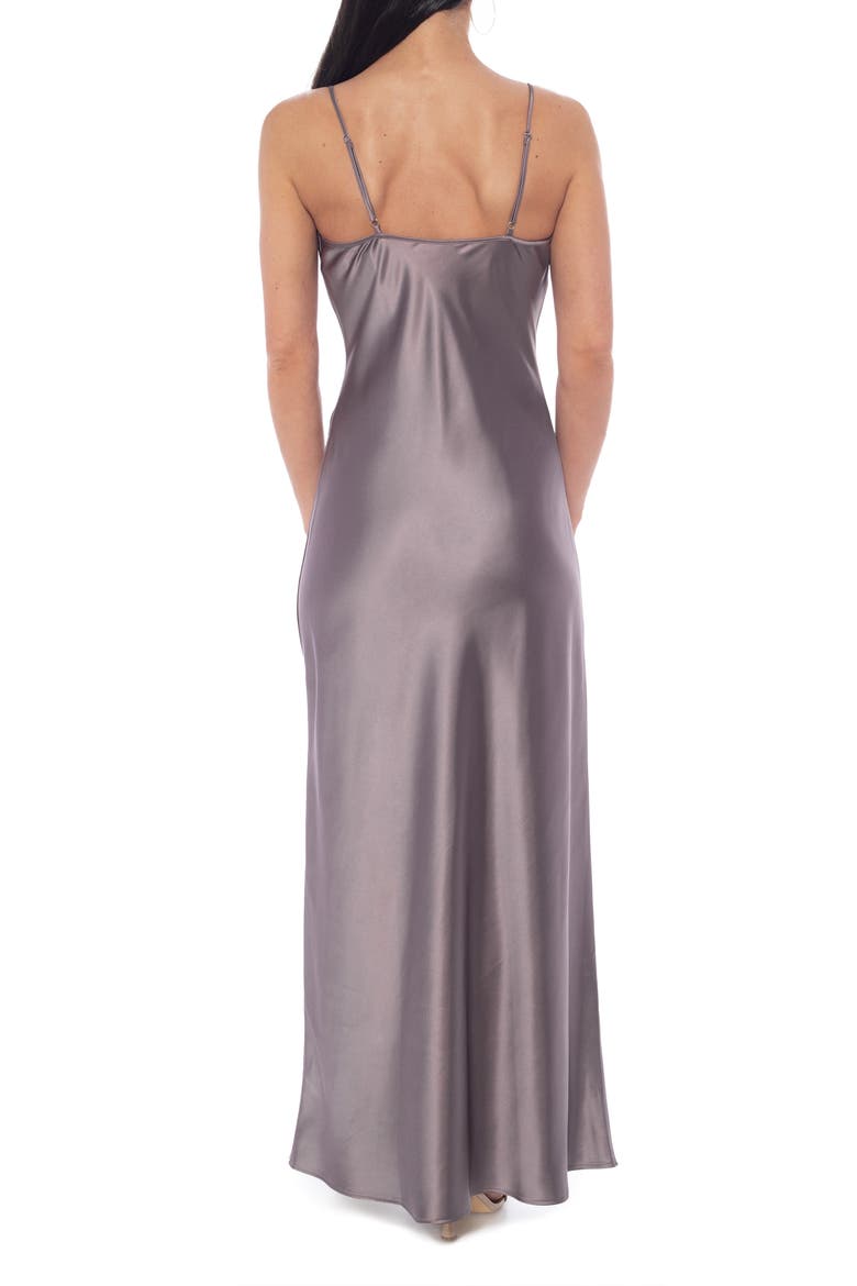 Sleeveless Cowl Neck Satin Maxi Dress, Alternate, color, MINK