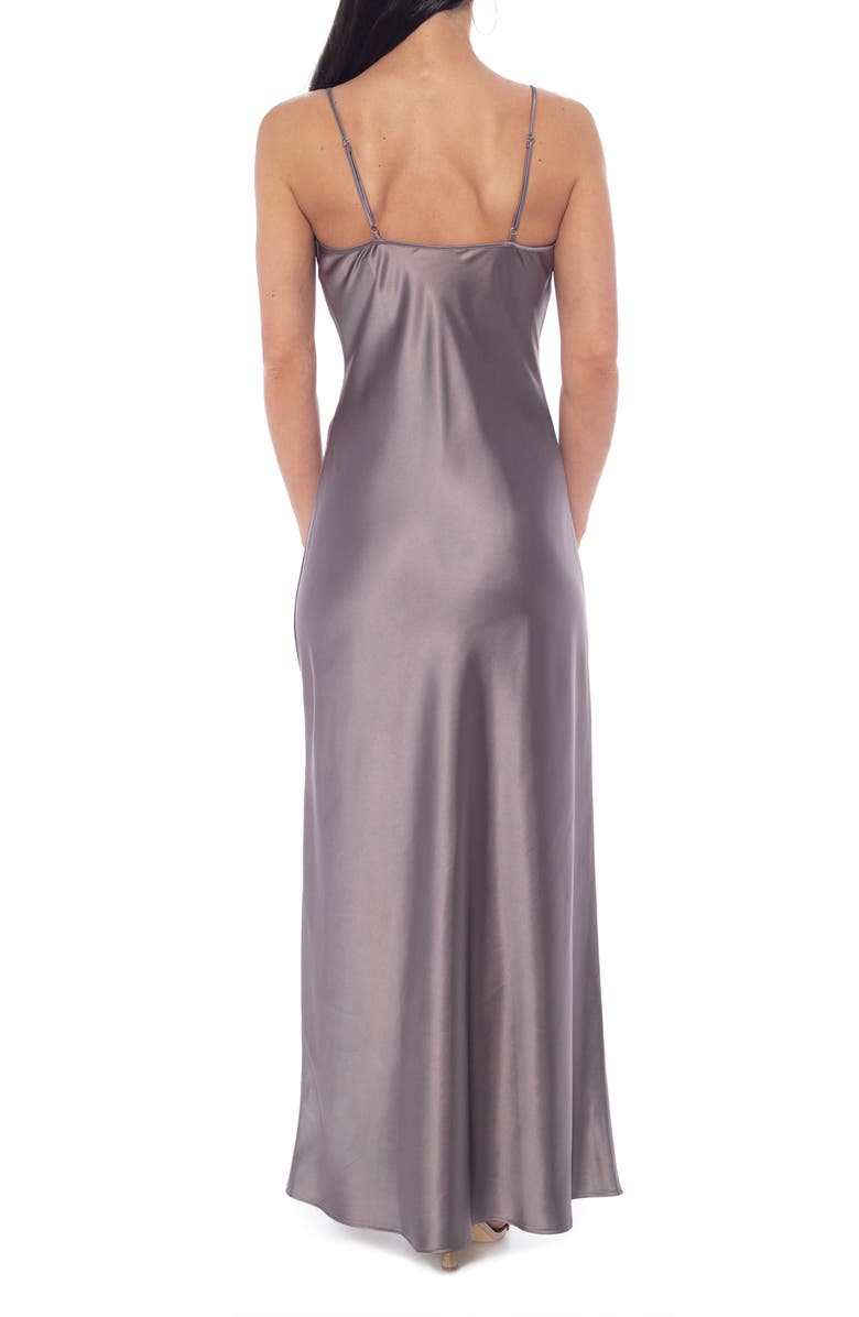 Marina Sleeveless Cowl Neck Satin Maxi Dress, Alternate, color, Mink