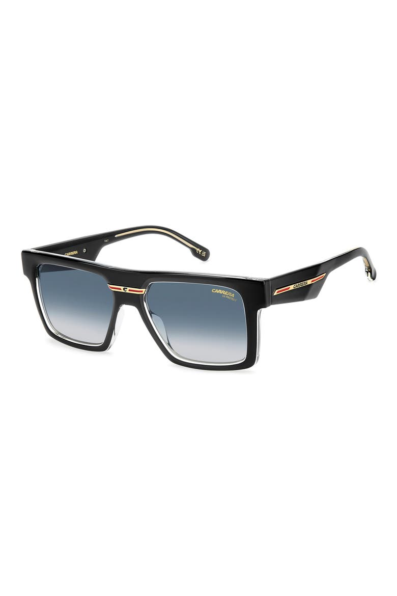 Victory 55mm Gradient Rectangular Sunglasses, Alternate, color, BLACK CRYSTAL/ DK BLUE SF