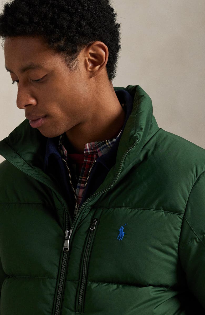 Polo Ralph Lauren The Gorham Down Jacket with Removable Hood, Alternate, color, Bottle Green