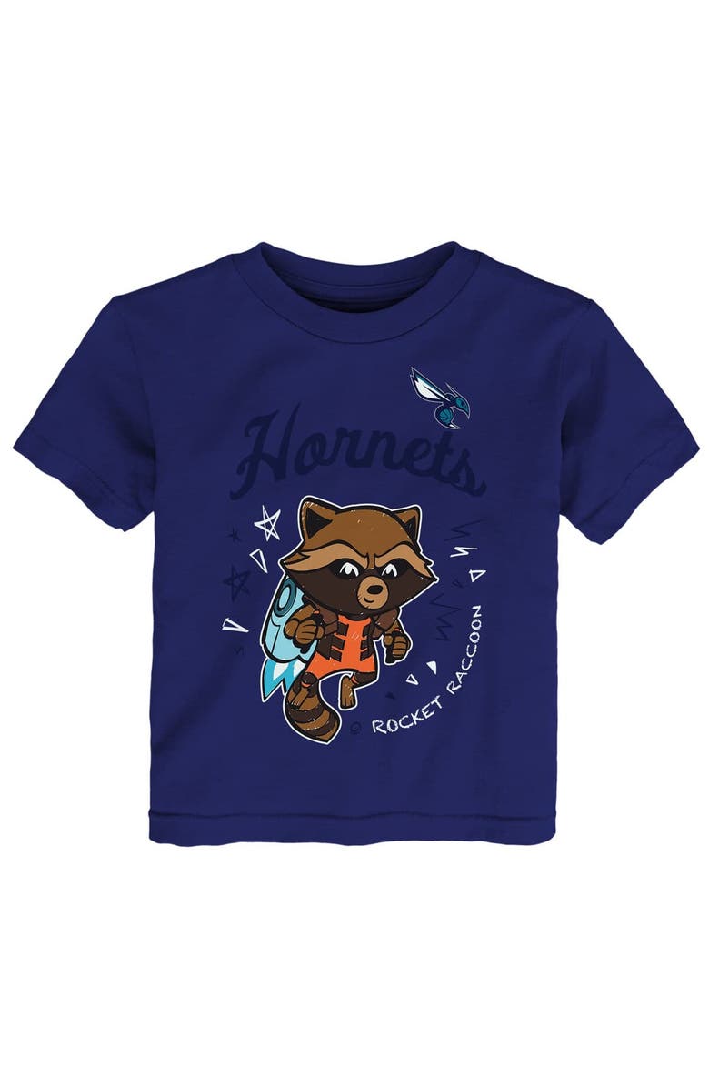 Outerstuff Toddler Heather Gray Charlotte Hornets Two-Piece Guardians Of The Galaxy T-Shirt Set, Alternate, color, Heather Gray