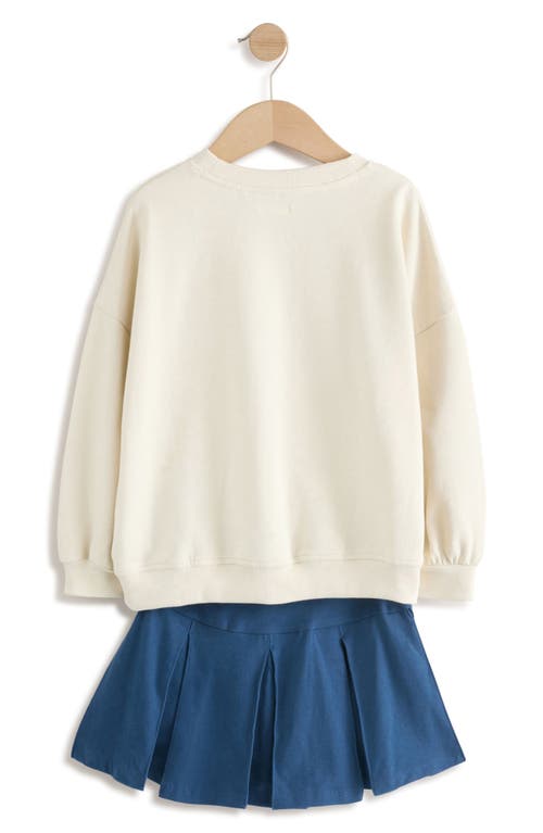 Next Kids' Graphic Sweatshirt & Pleated Skirt Set In Blue