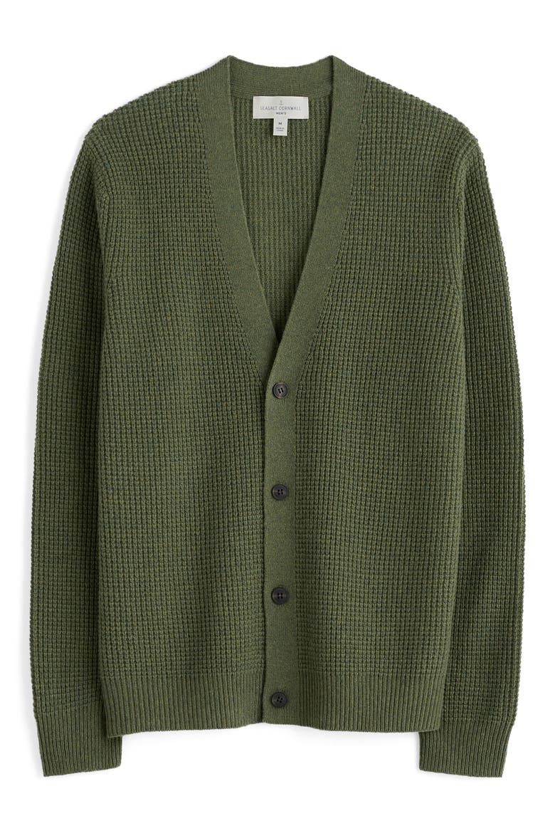 Scotts Quary Lambswool Blend Cardigan, Alternate, color, DARK TURF