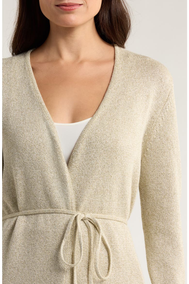 Solstice Bay Belted Cardigan, Alternate, color, SOFT GOLD