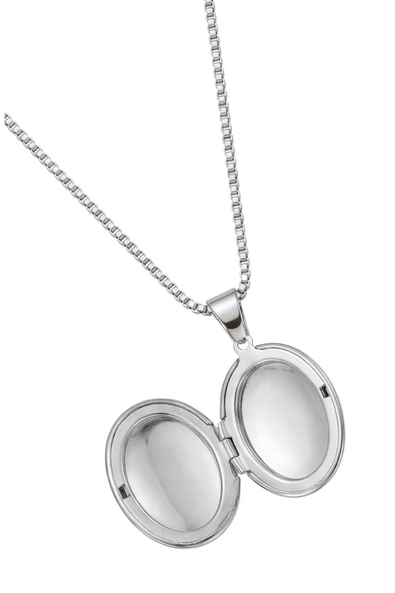 Oval Locket Pendant Necklace, Alternate, color, SILVER