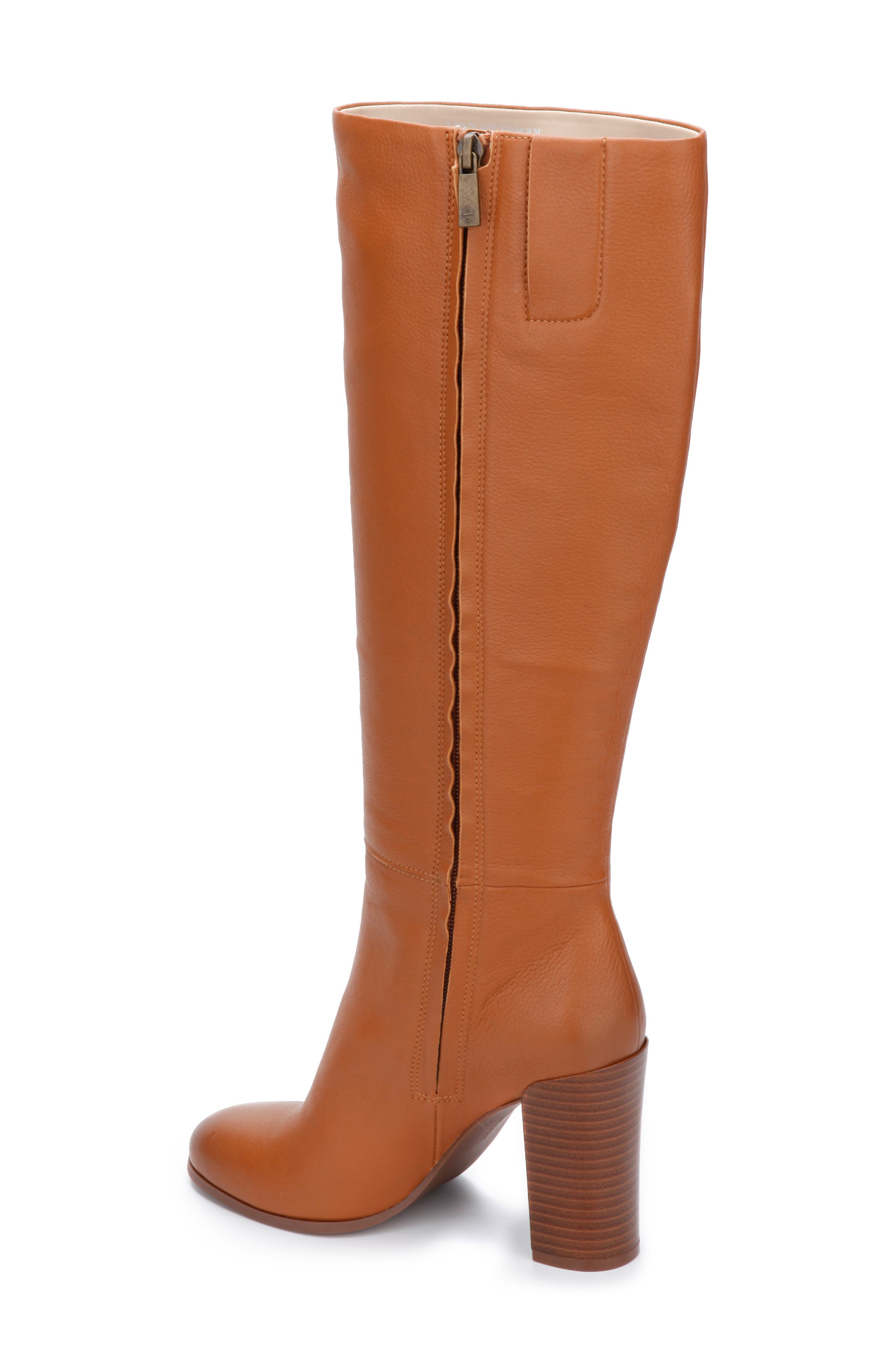 Justin Water Resistant Knee High Boot, Alternate, color, COGNAC LEATHER