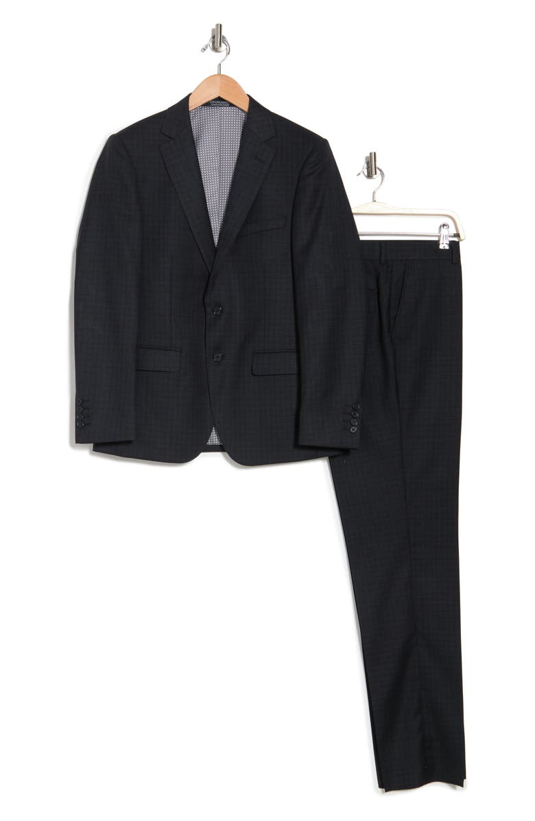 ZANETTI Porto Check Two Button Notch Lapel Wool Blend Slim Fit Suit, Main, color, 