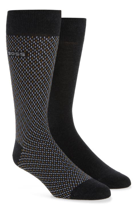 2-Pack Mini Pattern Crew Socks