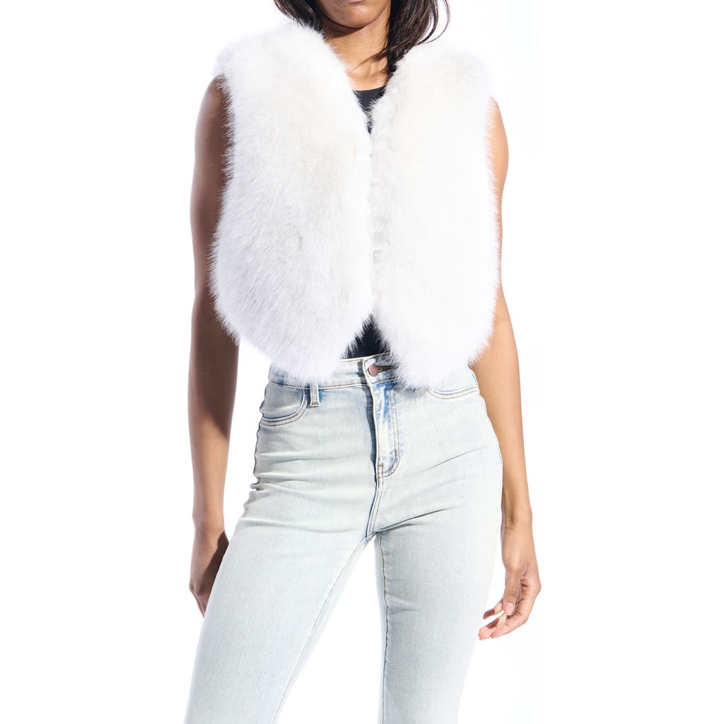 Azalea Wang Meela Faux Fur Vest In White