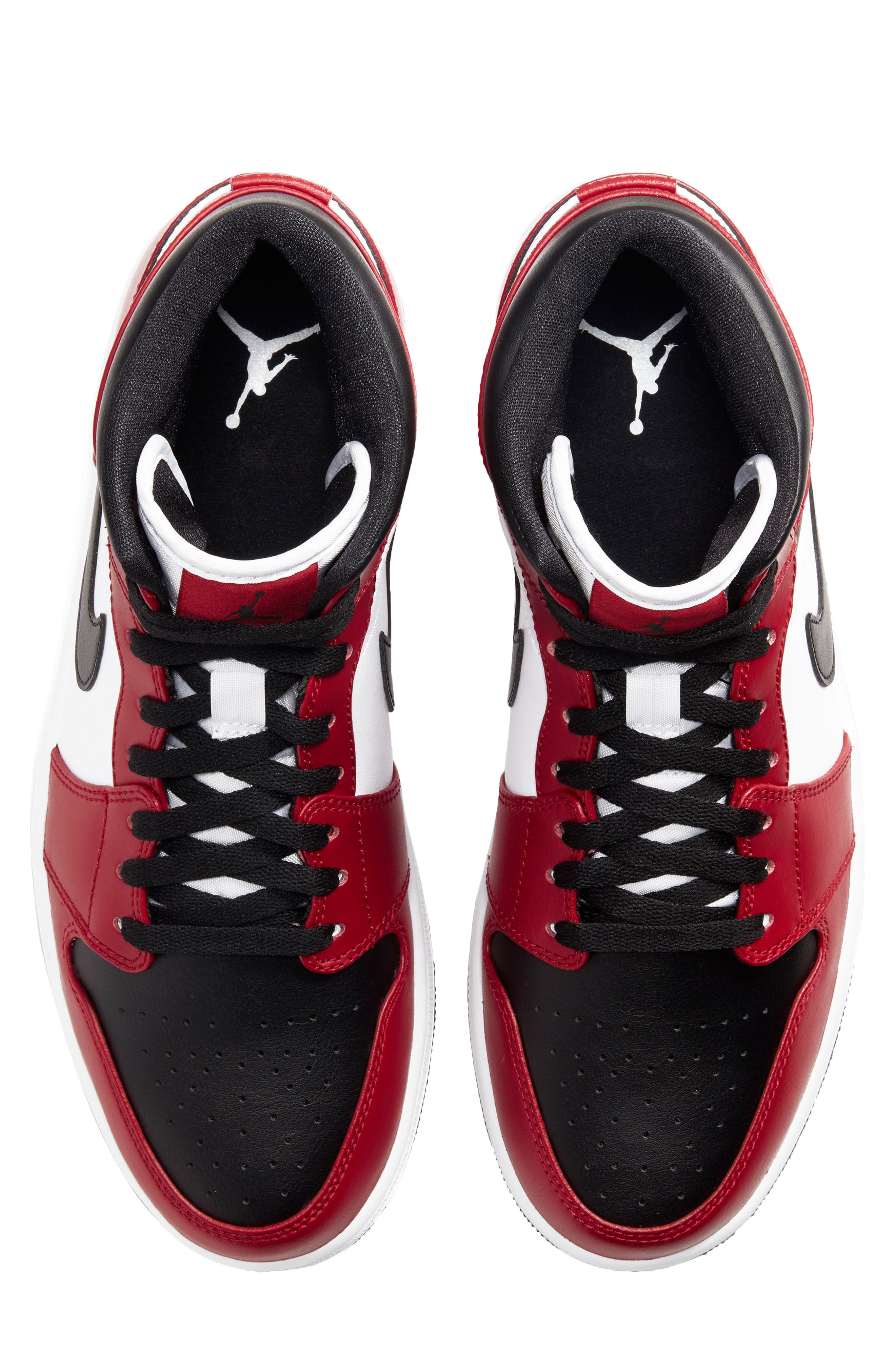 Air Jordan 1 Mid Basketball Sneaker, Alternate, color, 069 BLACK/BLACK