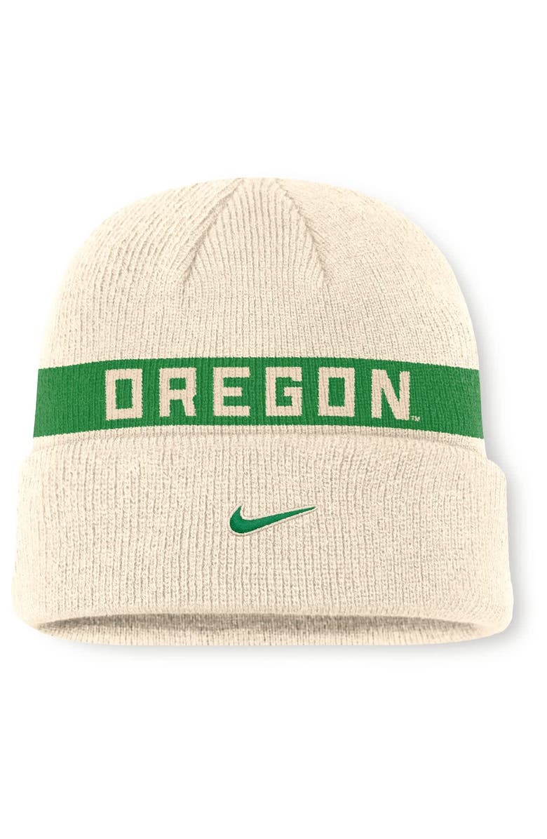 Nike Men's Nike Natural Oregon Ducks Peak Primetime Utility Cuffed Knit Hat, Alternate, color,