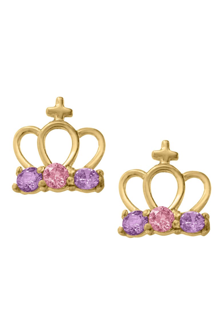 Gold Crown Earrings, Main, color, GOLD