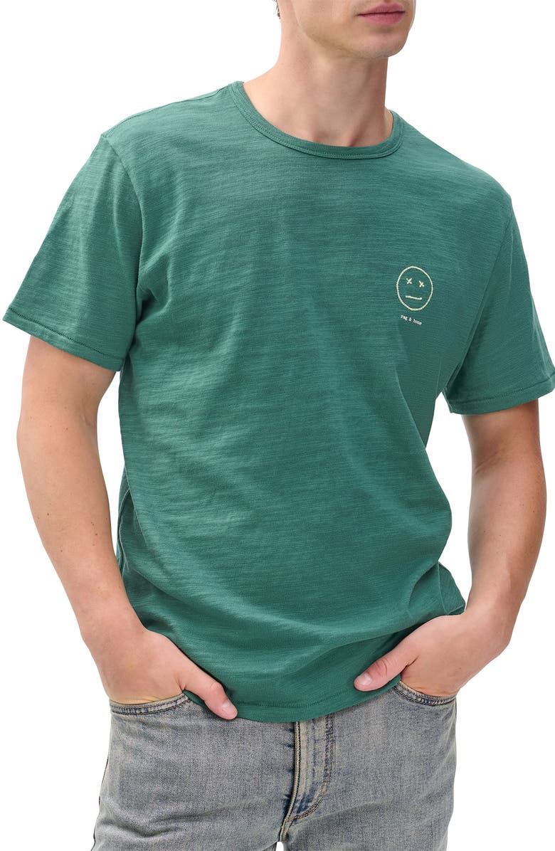 rag & bone Sour Face Embroidered Graphic T-Shirt, Main, color, Pine