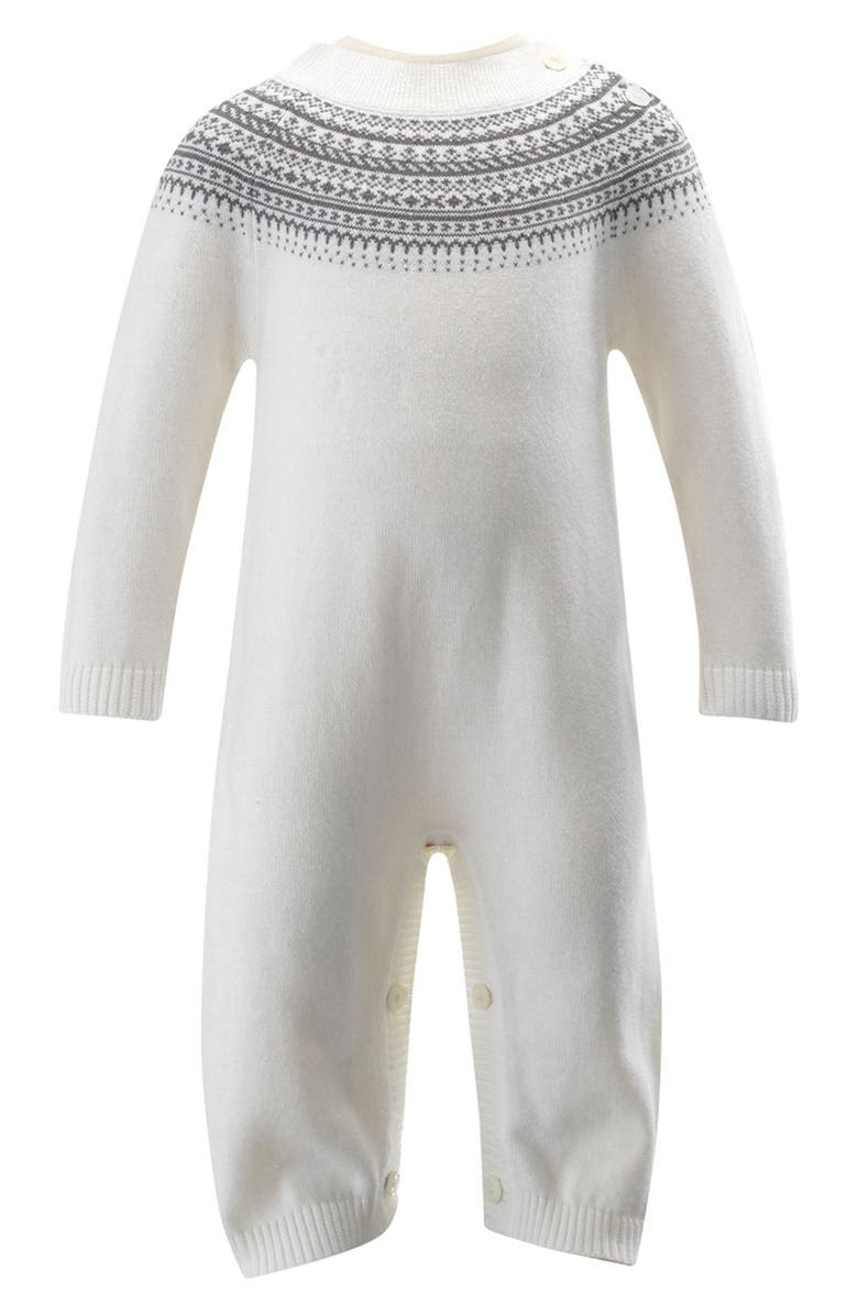 Rachel Riley Fair Isle Cotton Sweater Romper, Main, color, 