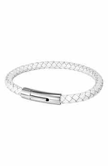 Stainless Steel Charm & Braided Leather Bracelet