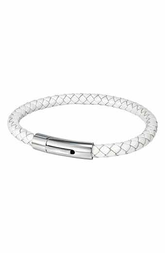 Stainless Steel Charm & Braided Leather Bracelet