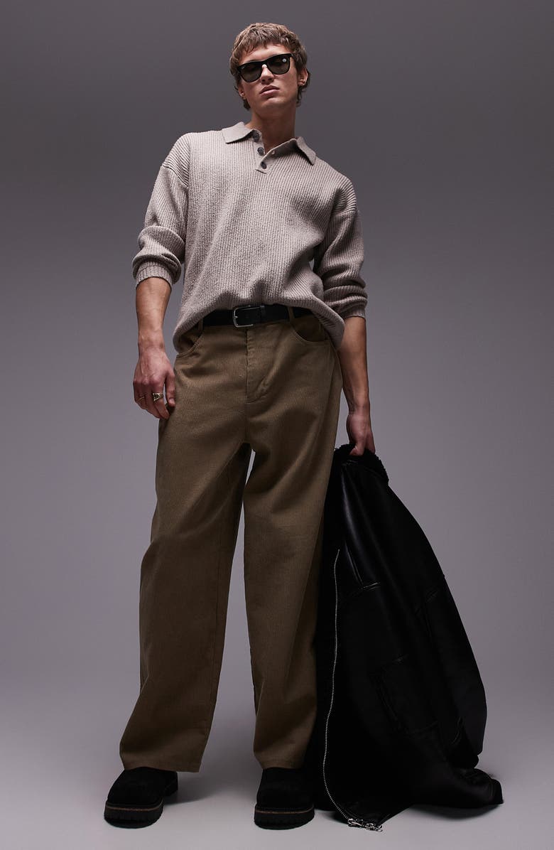 Topman Compact Knit Polo Sweater, Alternate, color, 