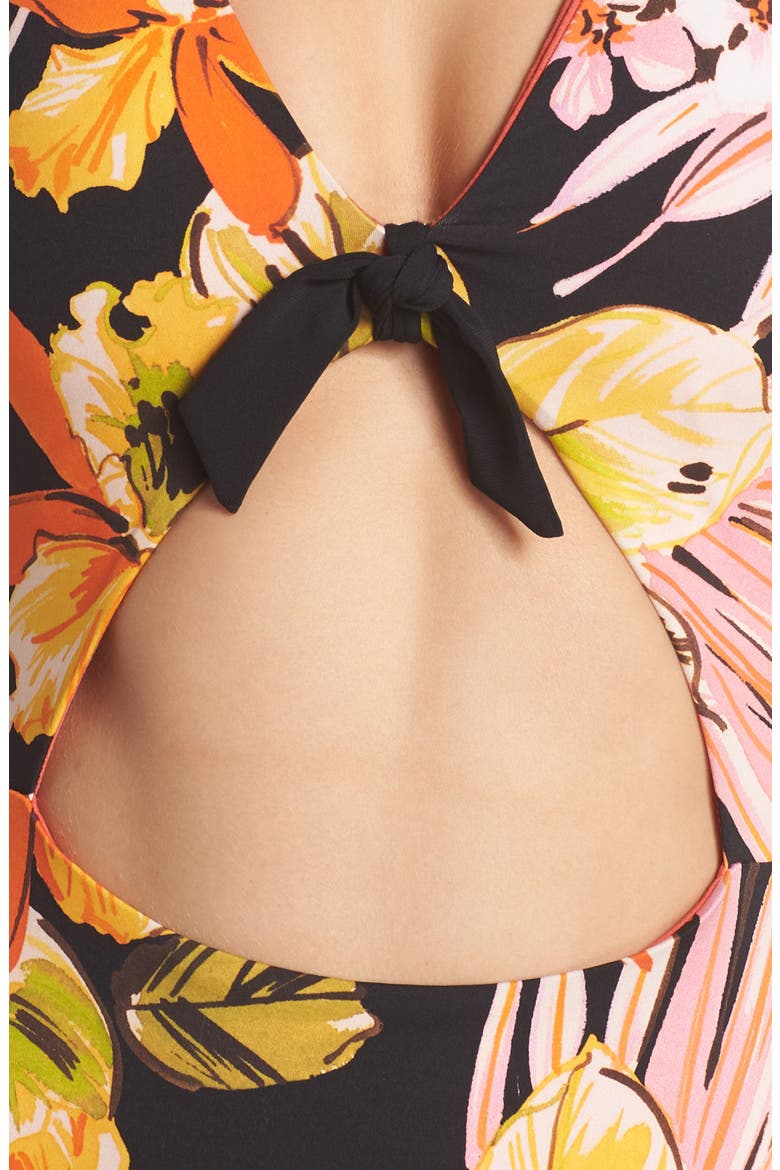 Mila Halter One-Piece Swimsuit, Alternate, color, NIGHT BLOOM