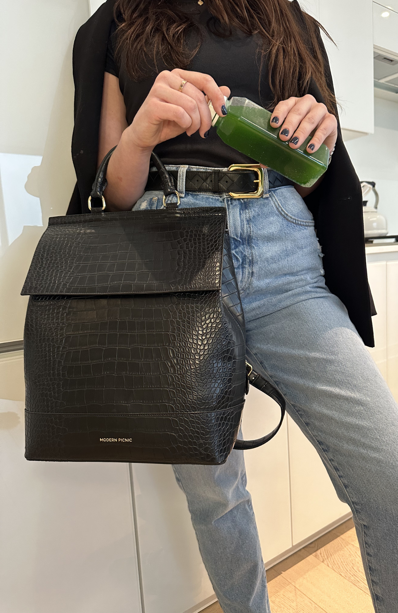 Modern Picnic THE BACKPACK, Alternate, color, Black Croc
